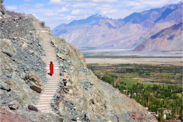 Одинокий монах в долине Нубра. Ладакх