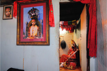 На приеме у живой богини Кумари в городе Патане